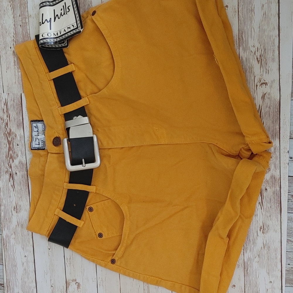 Vintage Beverly Hills shorts high rise womens 11 mom jeans yellow